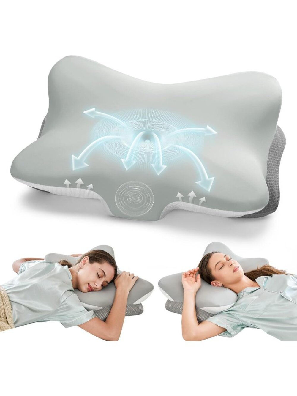 〽️Memory Foam Cervical Pillow Contour Orthopedic Neck Pain Relief Support Pillow